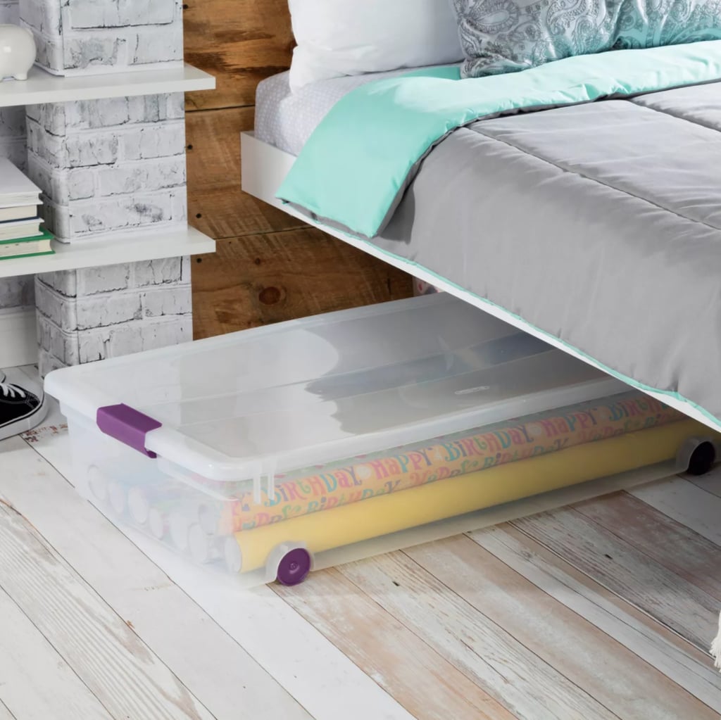 For Under-the-Bed Storage: Sterilite 60qt Clear View Underbed Storage Bin