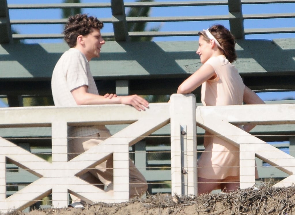 Here are pictures from earlier in the shoot, in Santa Monica. At first, they're just playing it cool.