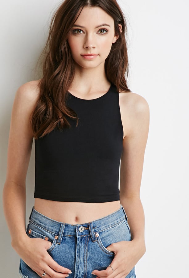 Forever 21 Classic Crop Top ($5) | Mindy Kaling's Black Crop Top and ...