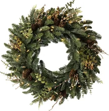 Wonderful Wreath: Balsam Hill Mountain Meadow Artificial LED Light Wreath