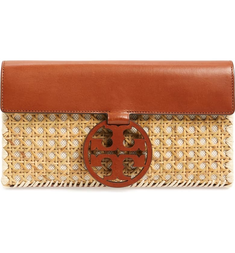 Tory Burch Miller Woven Rattan Clutch