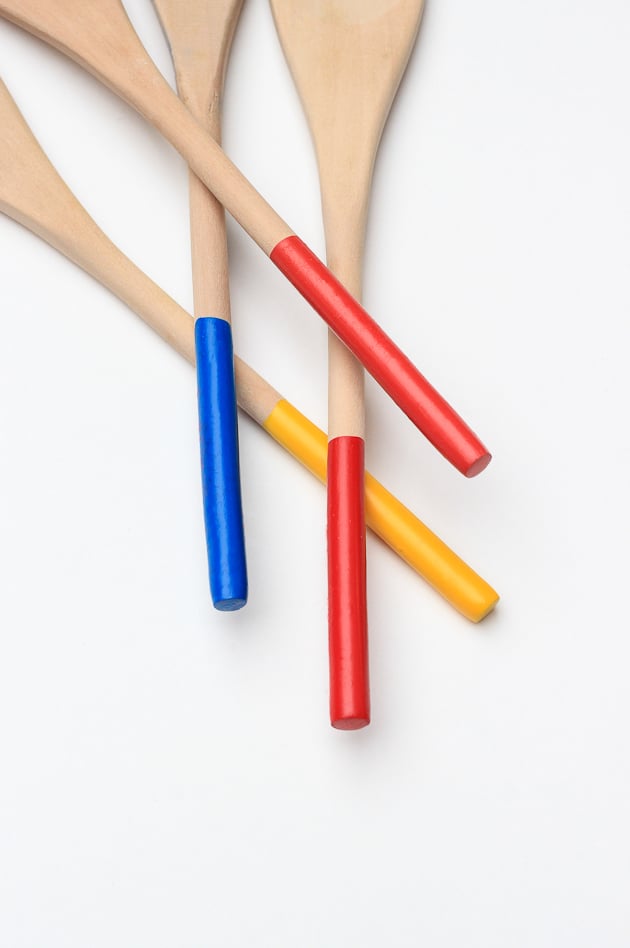 Plastic-Dipped Wooden Spoons