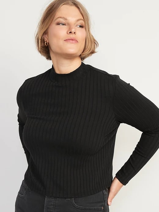 A Mock-Neck Sweater: Old Navy Cropped Rib-Knit Mock-Neck Sweater