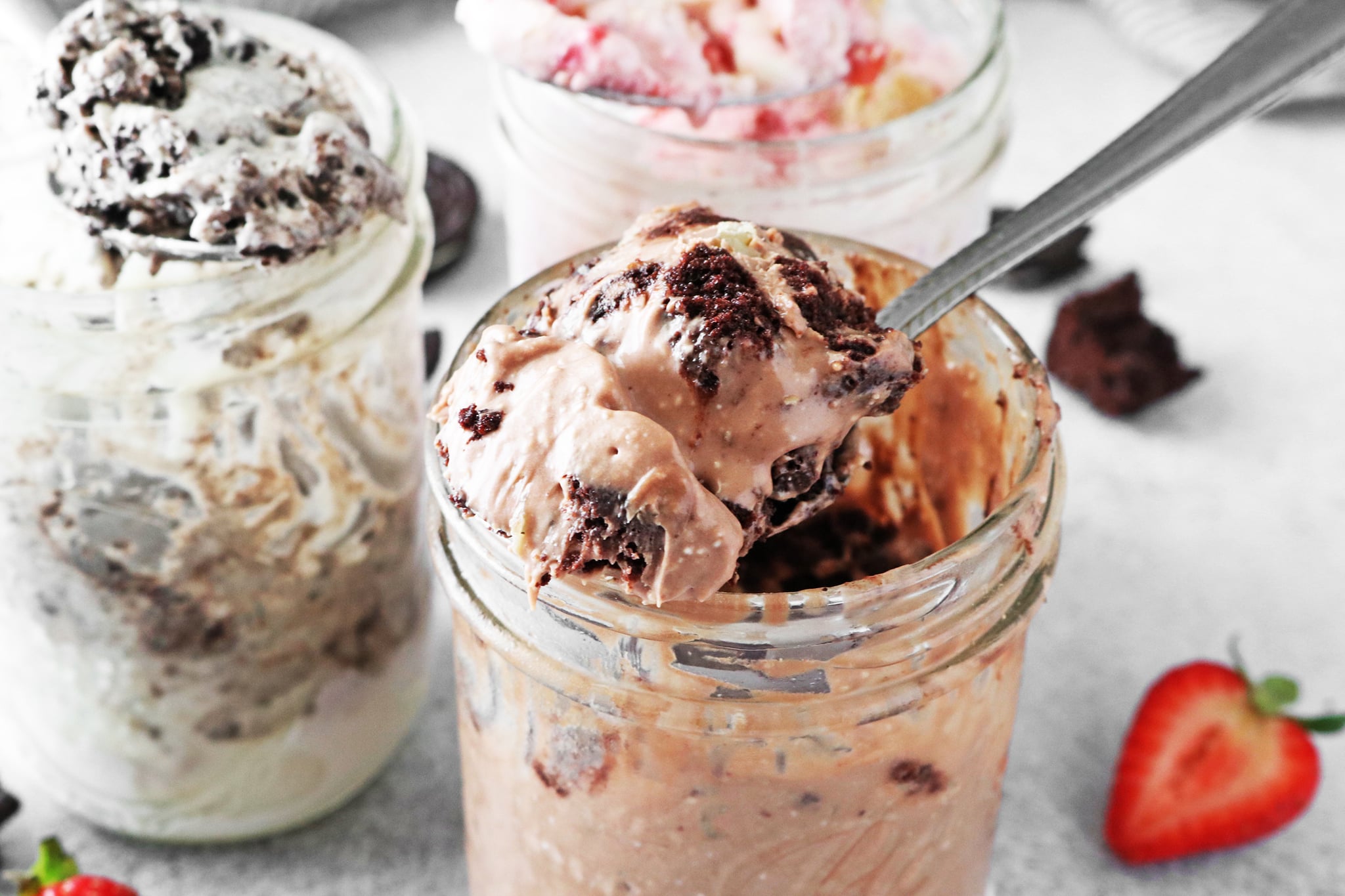 Iced Coffee and Cream in Mason Jars