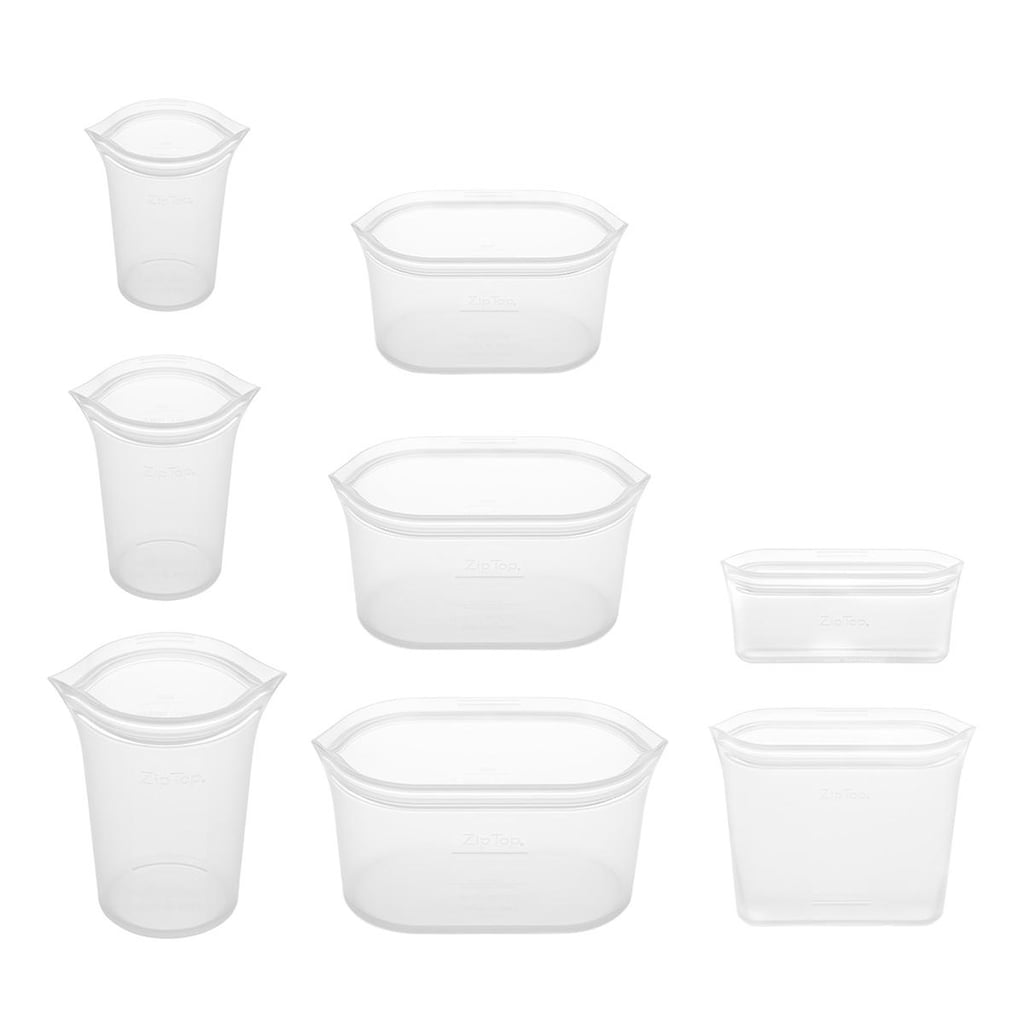 For Food Storage: Zip Top Frost Reusable Silicone Containers