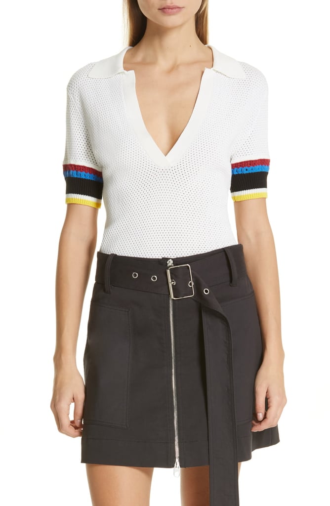 Proenza Schouler PSWL Stripe Sleeve Polo Top