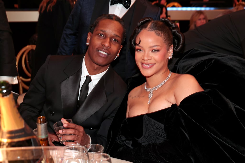 Rihanna and A$AP Rocky at the 2023 Golden Globe Awards