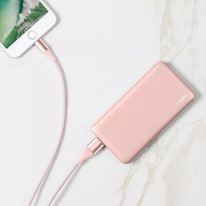 Rose Gold Belkin Pocket Power Portable Power Bank