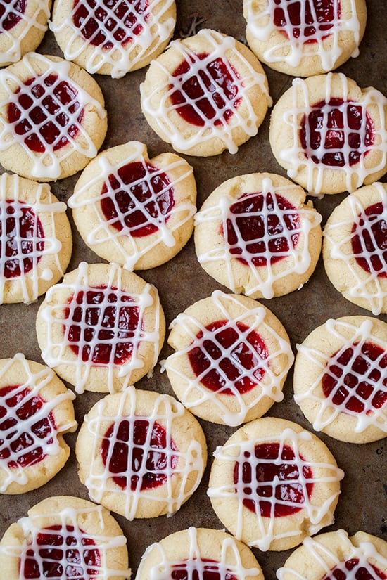 Raspberry-Almond Thumbprint Cookies