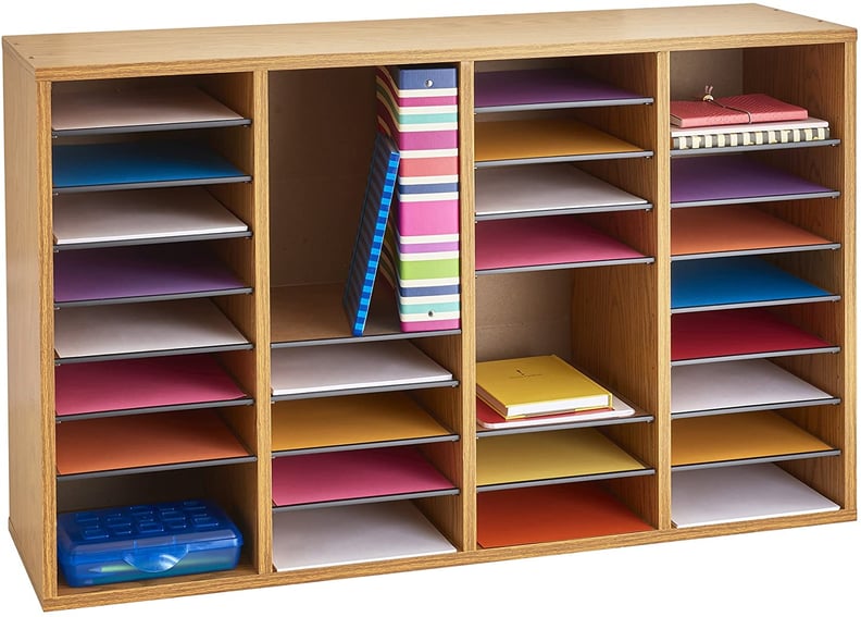 最好的彩色小房间系统:Safco产品木材可调文学组织者