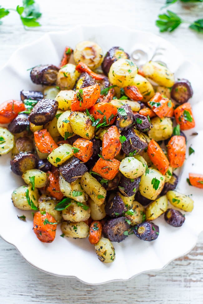 Herb-Roasted Tri-Color Carrots