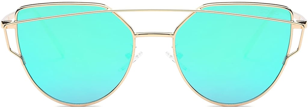 SOJOS Cat Eye Sunglasses for Women Fashion Designer Style Mirrored Lenses SJ1001