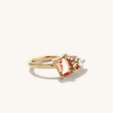 Mejuri Italic Cluster Ring Peach