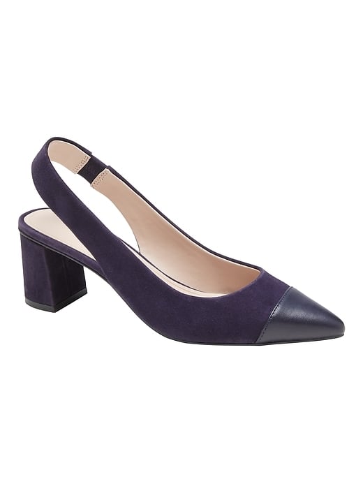 Low Block-Heel Slingback Pumps
