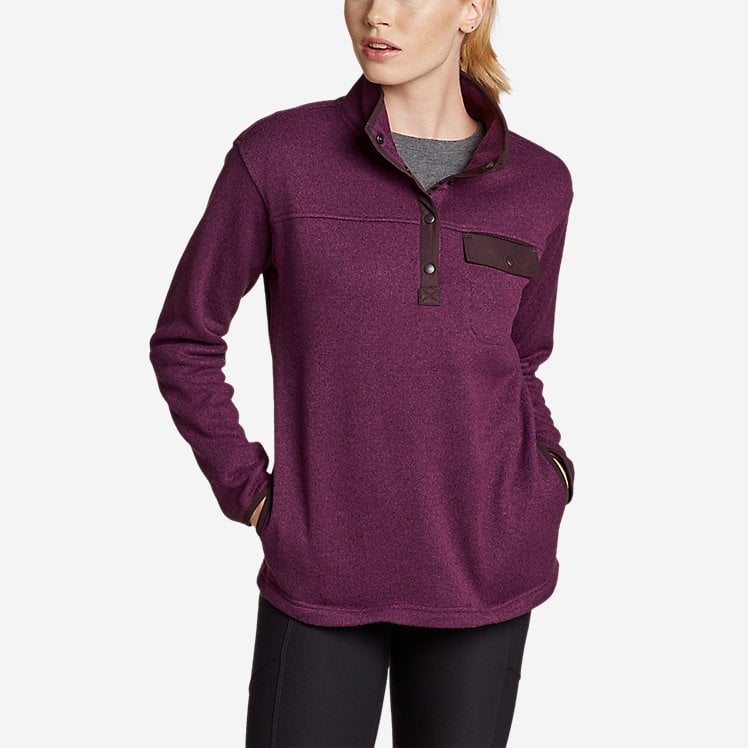 Eddie Bauer Radiator Fleece Snap Mock Neck