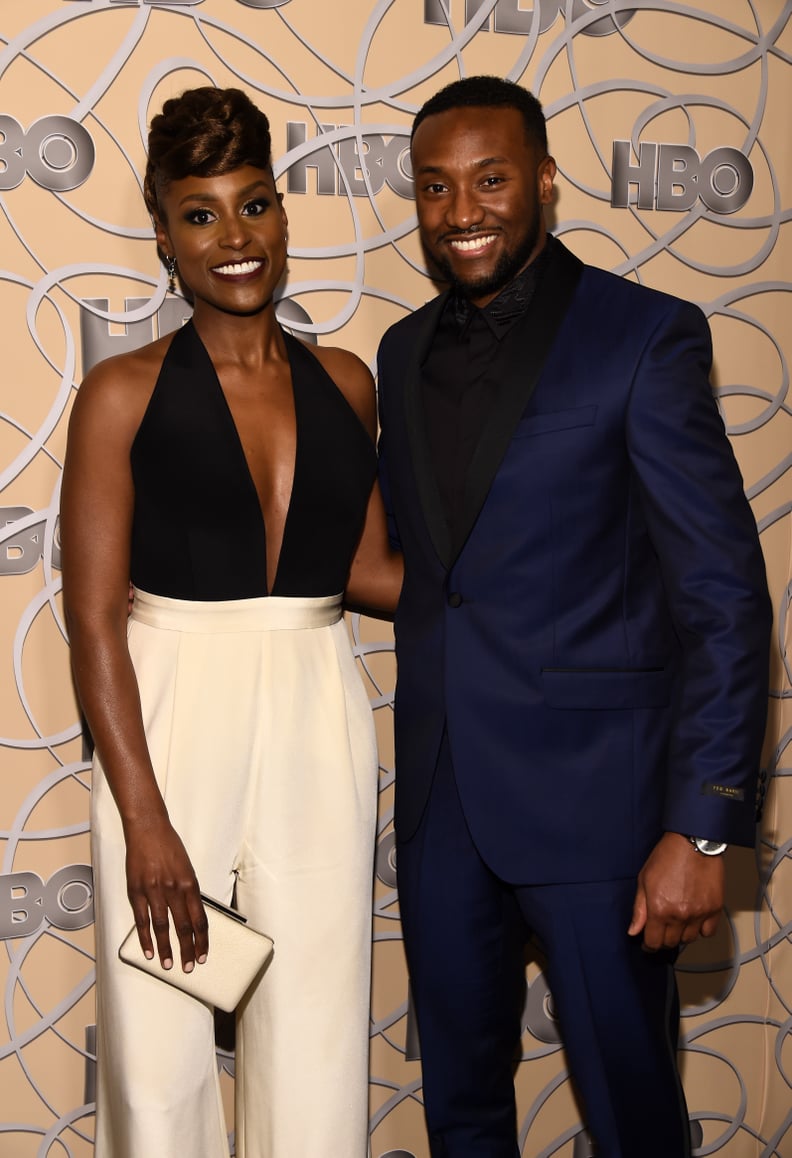 Issa Rae and Louis Diame at the 2017 HBO Golden Globe Awards Afterparty