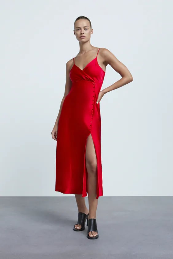 DRAPED LEATHER DRESS LIMITED EDITION - Red | ZARA United States
