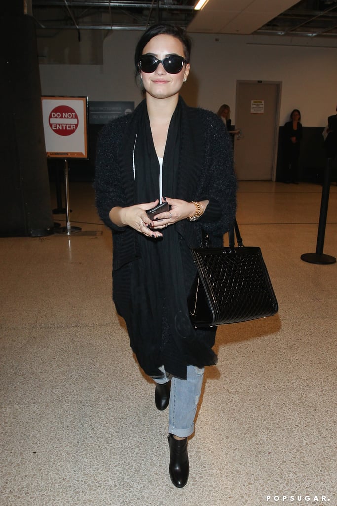 Demi Lovato made a casual arrival at LAX on Sunday.