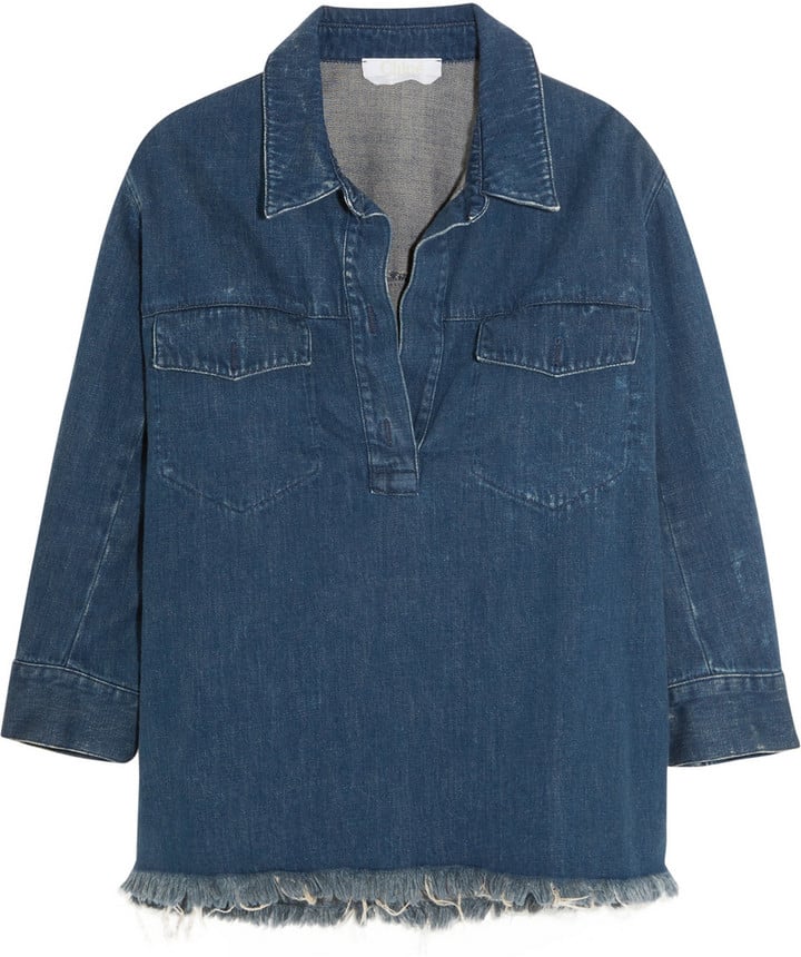 Chloé Oversized Frayed Denim Shirt ($695)
