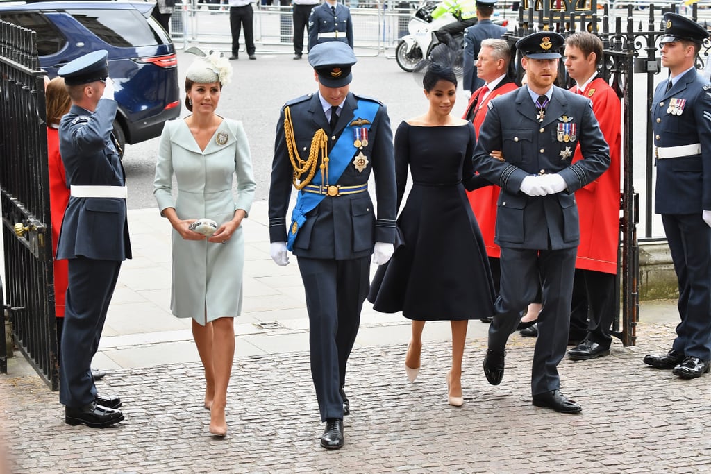 William, Harry, Kate and Meghan at RAF Celebration in London