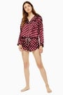 Topshop Burgundy Jacquard Spot Pyjama Set