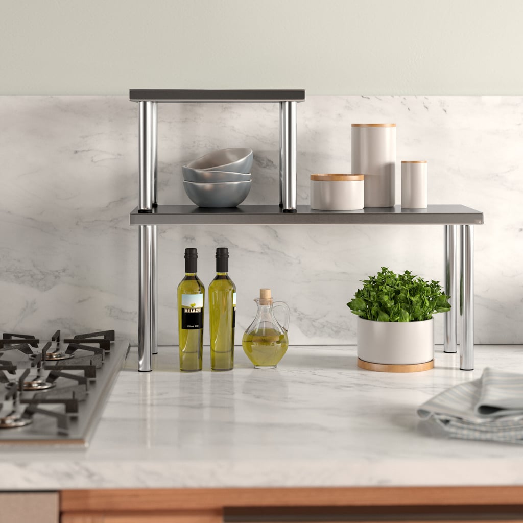 For Countertop Space: Gaspard 2 Piece Stainless Steel Square Accent Storage Shelf Set