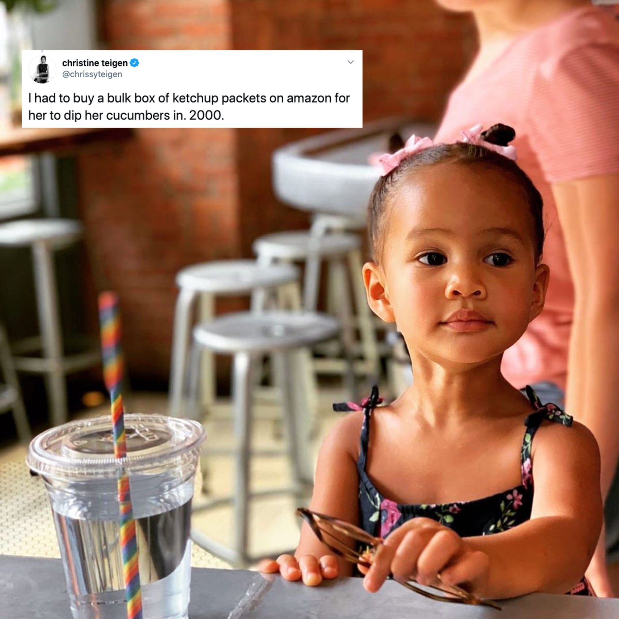 Chrissy Teigen Buys Luna Packets Of Ketchup For School Lunch Popsugar Family