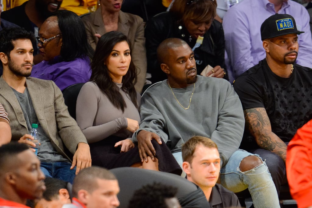 Kim Kardashian And Kanye West At Lakers Game Popsugar Celebrity Australia 