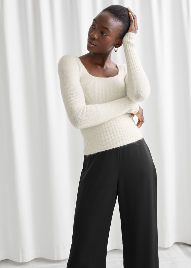 Fitted Alpaca Blend Knit Top