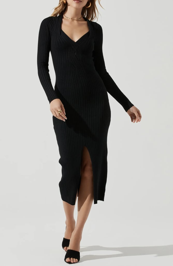 A Day-to-Night Look: ASTR the Label Twist Front Long Sleeve Sweater Dress