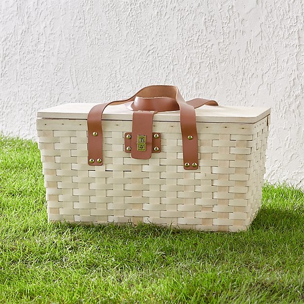 Outfitted Wooden Picnic Basket Cute Summer Picnic Baskets POPSUGAR