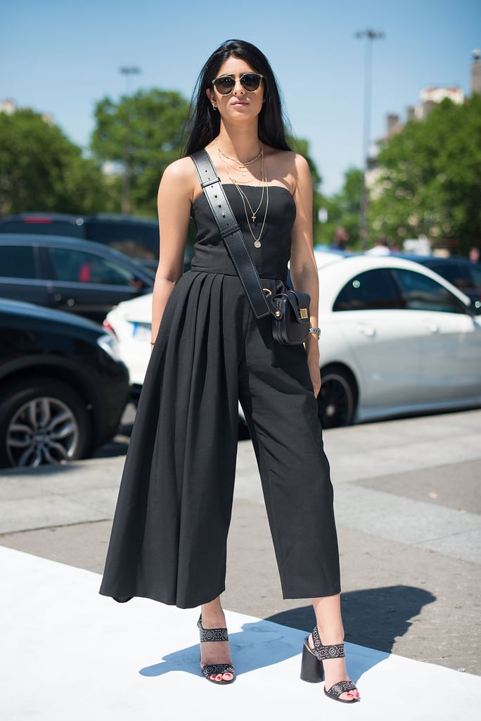 Tick all the boxes in a bandeau, wide leg, cropped black jumpsuit.