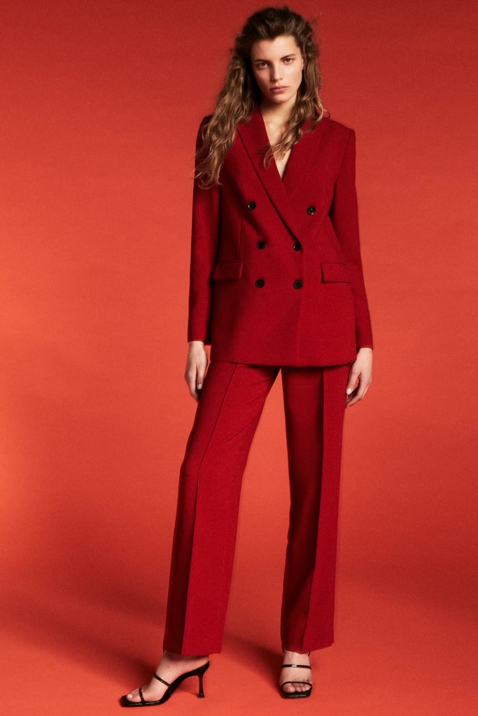 A Pop of Power Red: Zara Red Suit