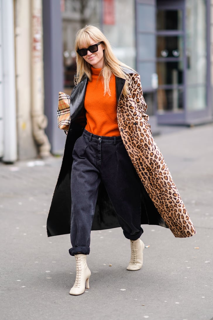 Style Your Leopard-Print Coat With: A Bright Sweater, Jeans, and Boots ...