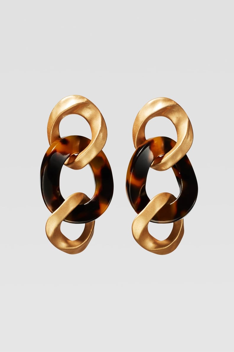 Zara Campaign Collection Tortoiseshell Link Earrings