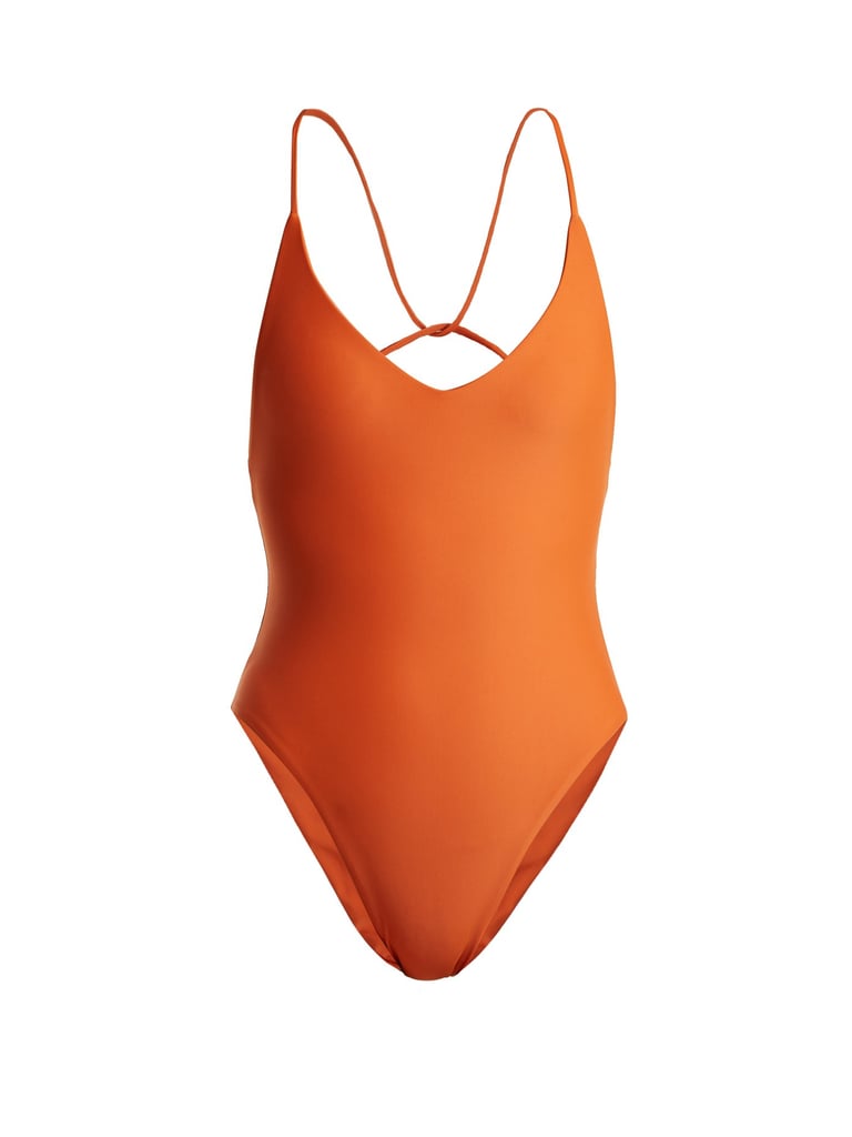 Jade Swim Micro Links Racer-Back Swimsuit | Alicia Keys's Orange Gucci ...
