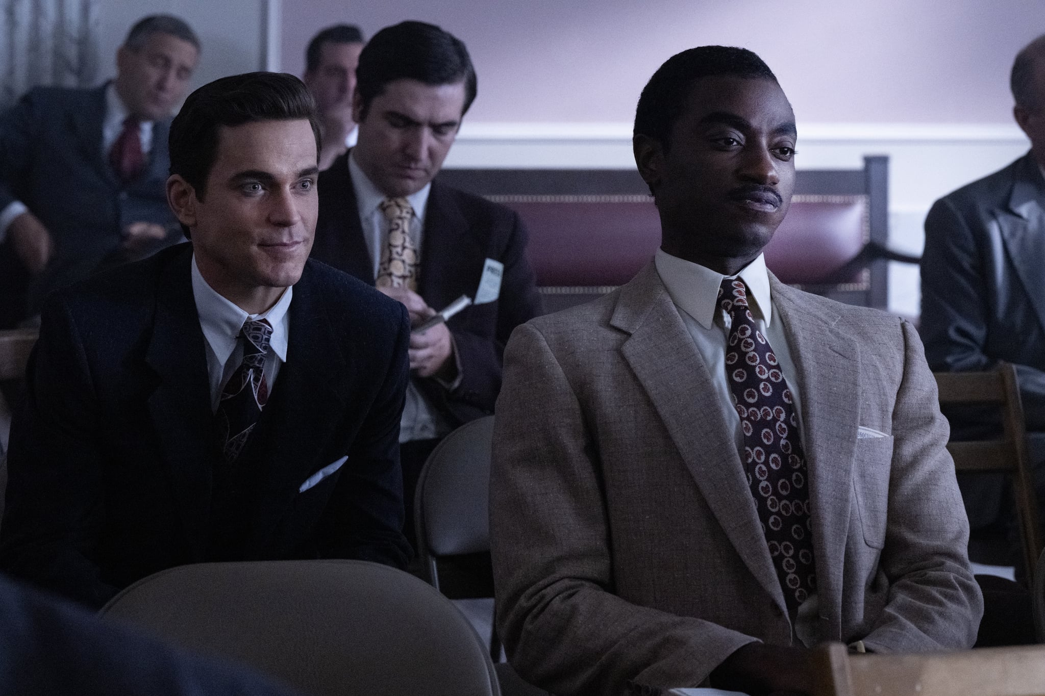 (L-R): Matt Bomer as Hawkins Fuller and Jelani Alladin as Marcus in FELLOW TRAVELERS.