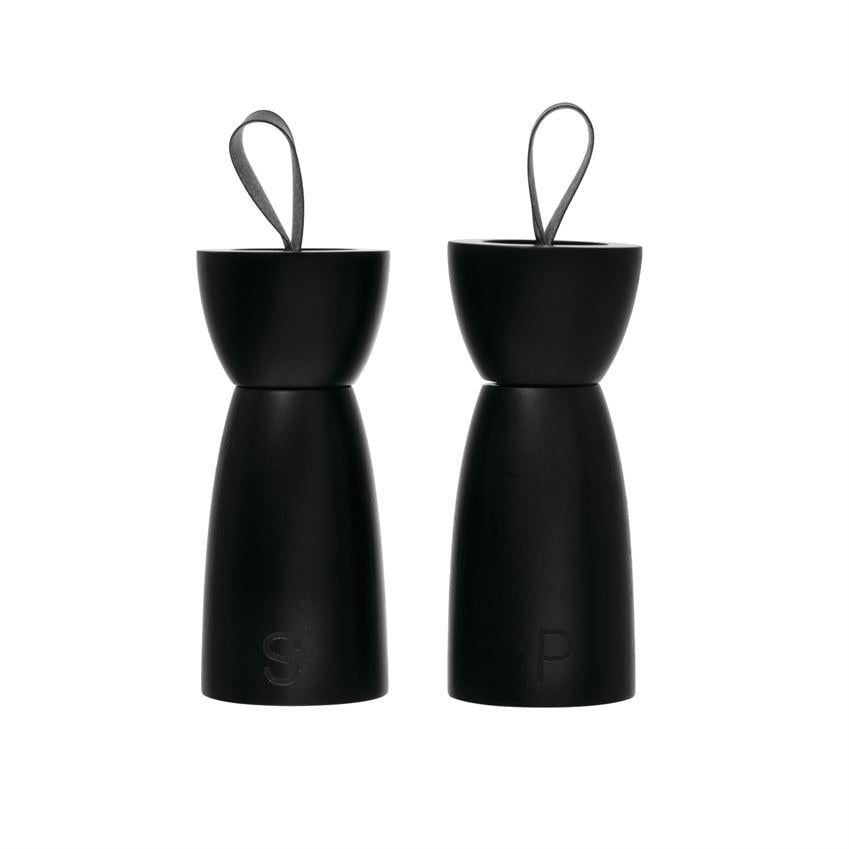 Effortless Composition Black Wooden Salt & Pepper Mills