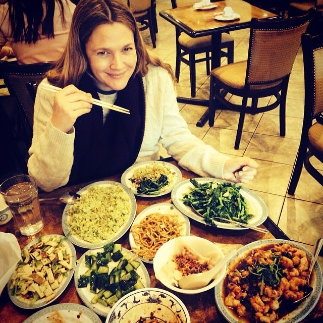 Drew Barrymore indulged her Chinese-food craving.
Source: Instagram user drewbarrymore
