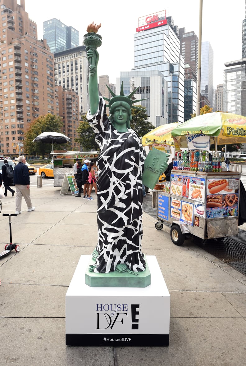 Lady Liberty in a DVF Wrap Dress