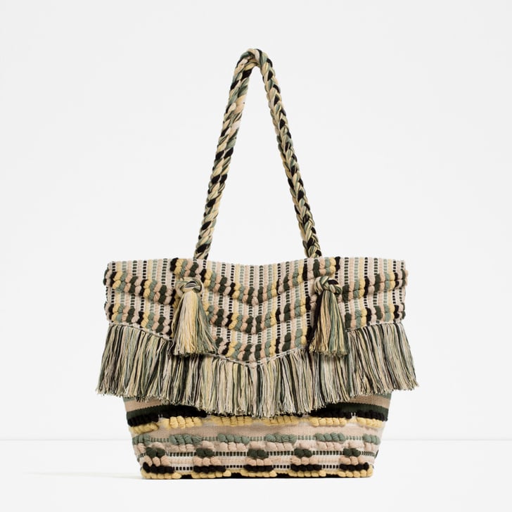 Zara Fringed Tote ($50) | Stylish Beach Bags | POPSUGAR Fashion Photo 25