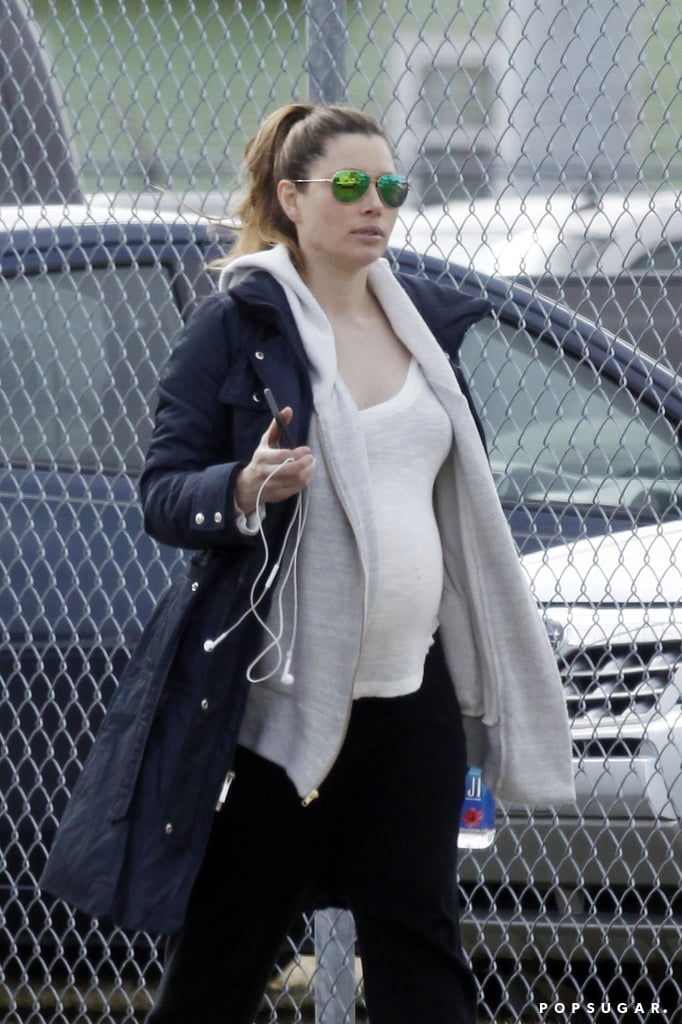 Justin Timberlake Visits Pregnant Jessica Biel on Movie Set