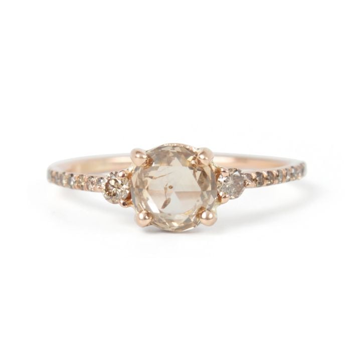 Subtle Colours: Champagne Diamond Solitaire Ring