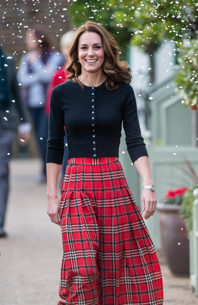 Kate Middletons Plaid Midi Skirt December 2018 Popsugar Fashion Uk