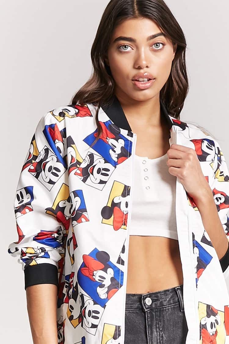 Mickey & Minnie Mouse Graphic Bomber Jacket