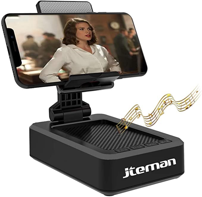 For Smart Phones: JTEMAN Cell Phone Stand With Wireless Bluetooth Speaker
