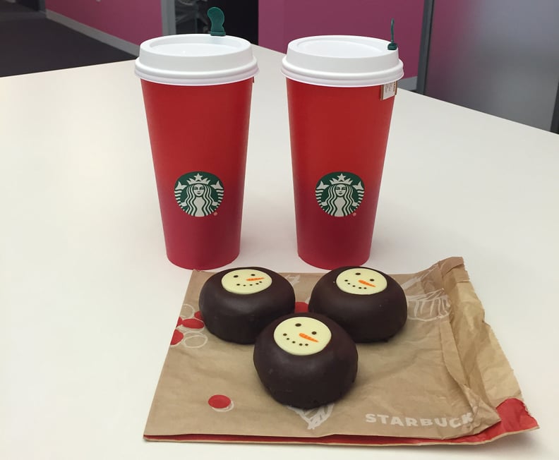 Meh: Teavana Gingerbread Tea Latte and Chocolate Snowman Doughnuts