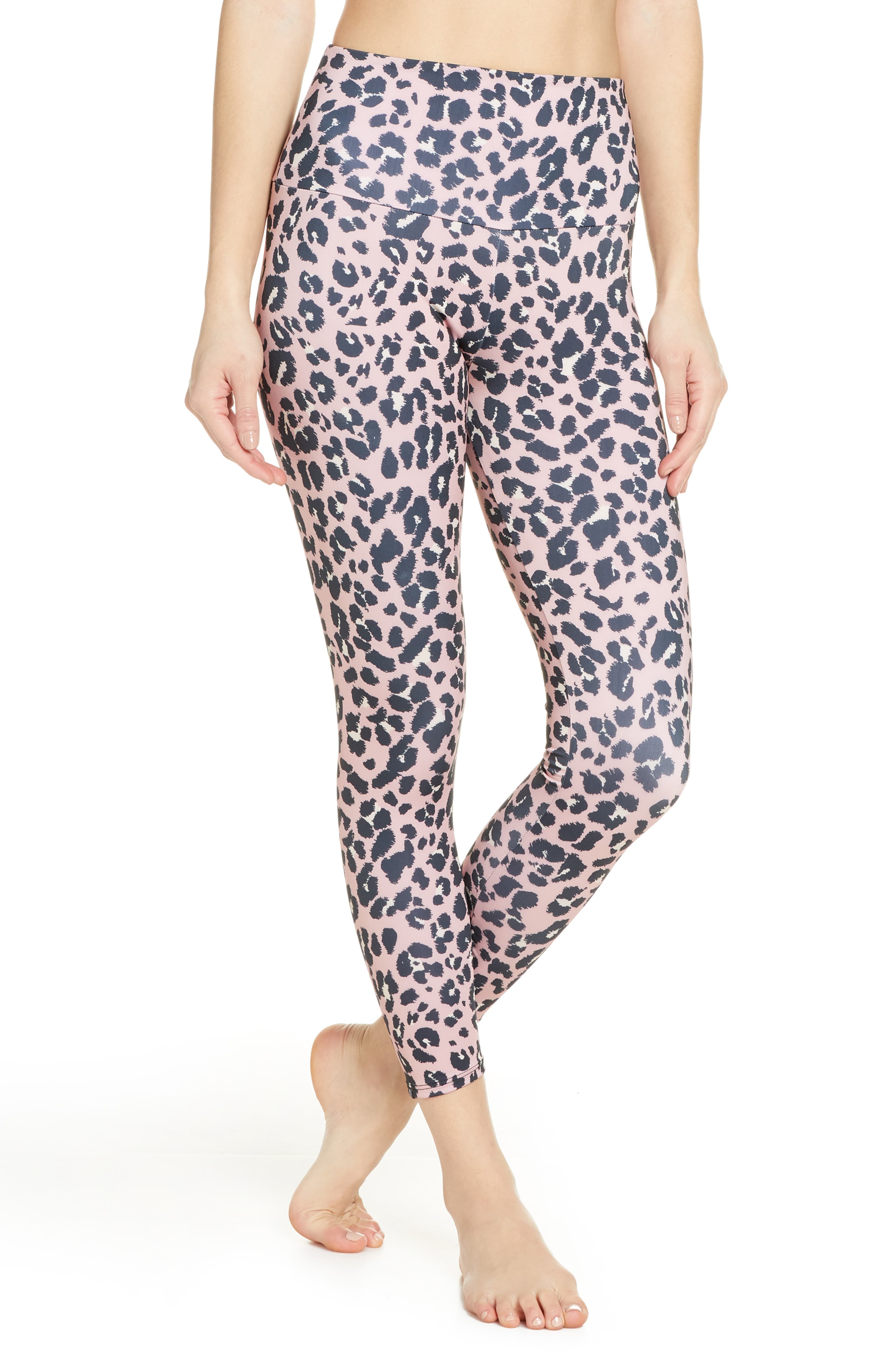 Pink Leopard Leggings, Animal Printed Leggings for Women, Tiktok