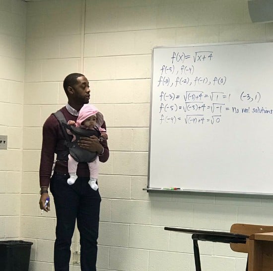 Dad Brings Daughter to College Class