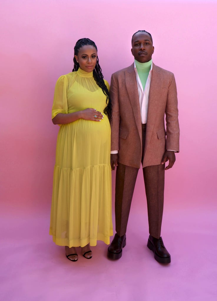 Nicolette Robinson and Leslie Odom Jr. at the 2021 Golden Globes